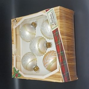 Christmas Masterworks Ornament Set - Five Vintage Ornaments